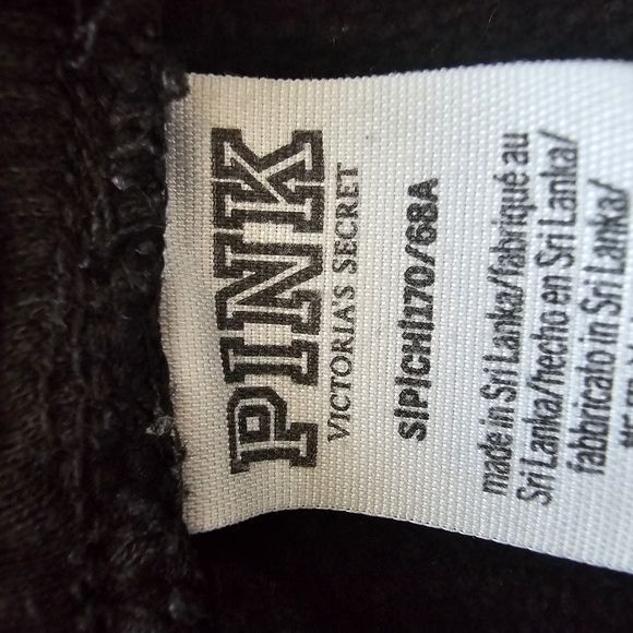 PINK Victoria's Secret Black Joggers with White Script - Picture 4 of 4